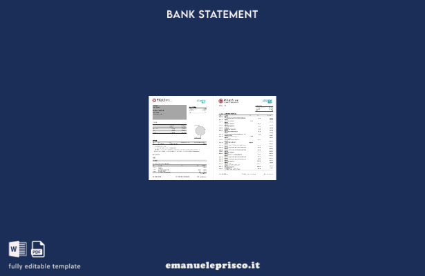 modello di pagine di parole dell'estratto conto della Banca di Cina di Hong Kong